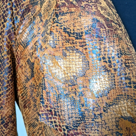 Zara NWOT Faux Leather Snake Skin Jacket XS - Picture 5 of 5